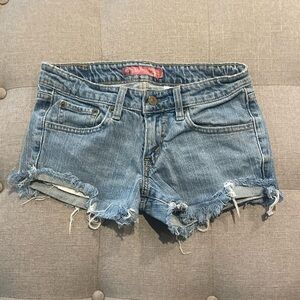 Levi's Blue Distressed Denim Shorts